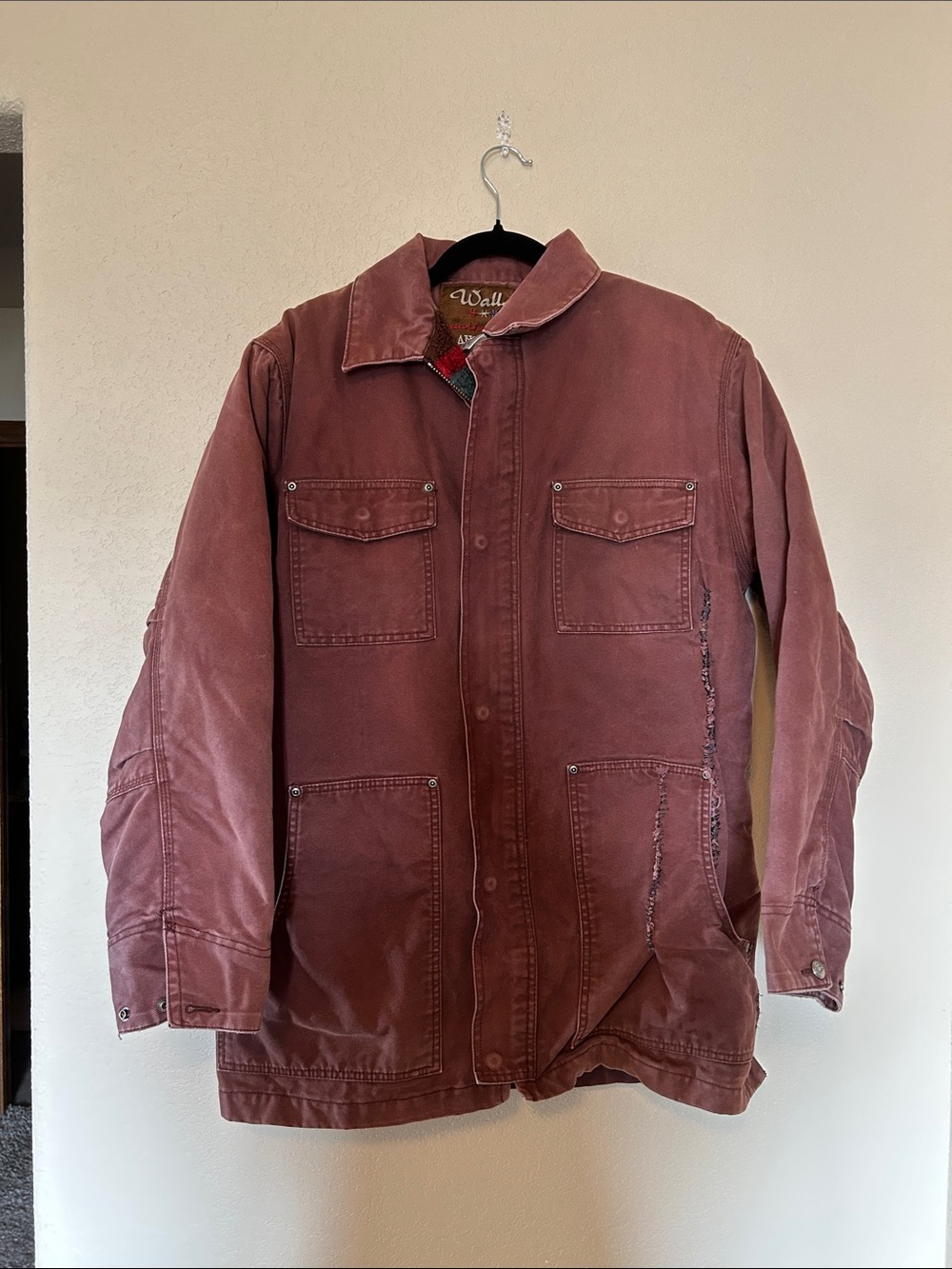 Walls Ranch Wear Blanked Lined Canvas Chore Barn Jacket Brown Medium Western